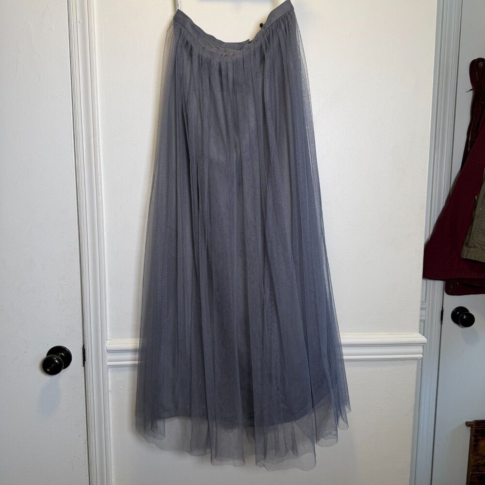 Jenny Yoo Collection Gray Tulle Maxi Skirt Women's Size 2 A-Line Formal Bridal
